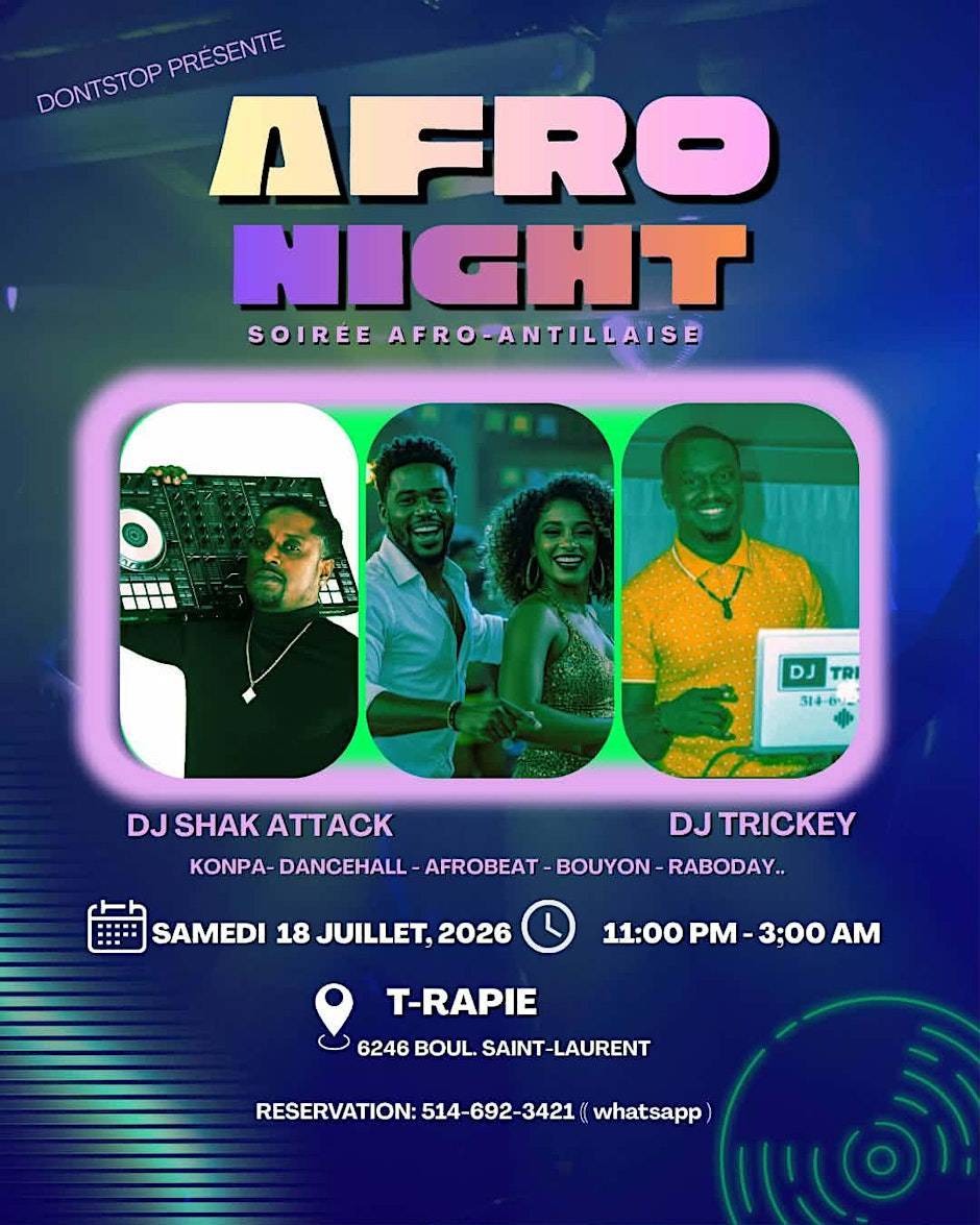 Soirée afro-antillaise konpa et dancehall