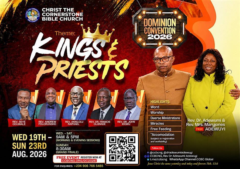 CCBC Dominion Convention 2026 (DC 2026)- Kings and Priests