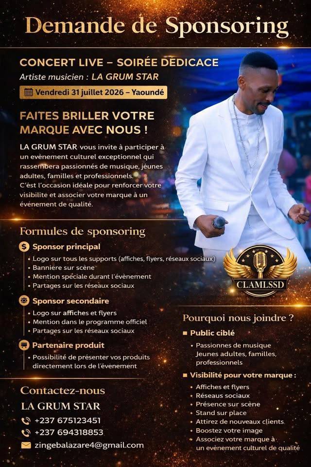 Concert Live De L'Artiste Musicien La Grum Star Pour Sa Soirée Dédicace.