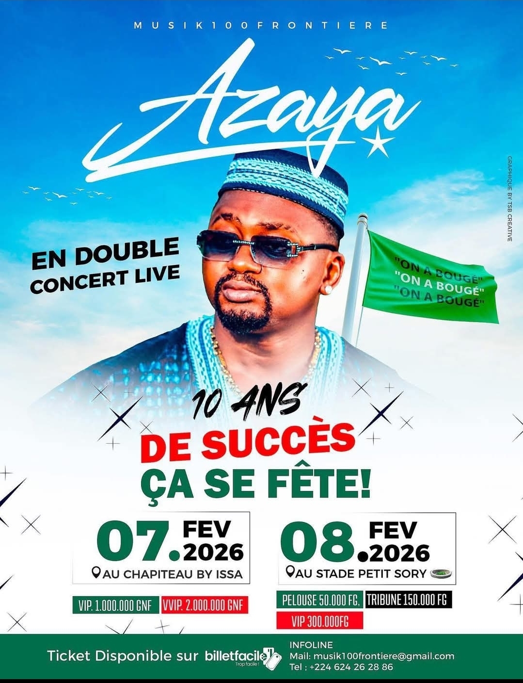 Azaya 10 ans de Carrière, Double Concert Live