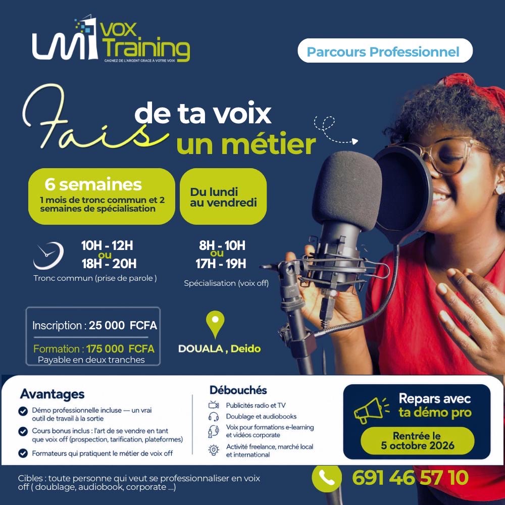 Formation métiers de la voix ( Voix off , MC, Animation tv/radio)