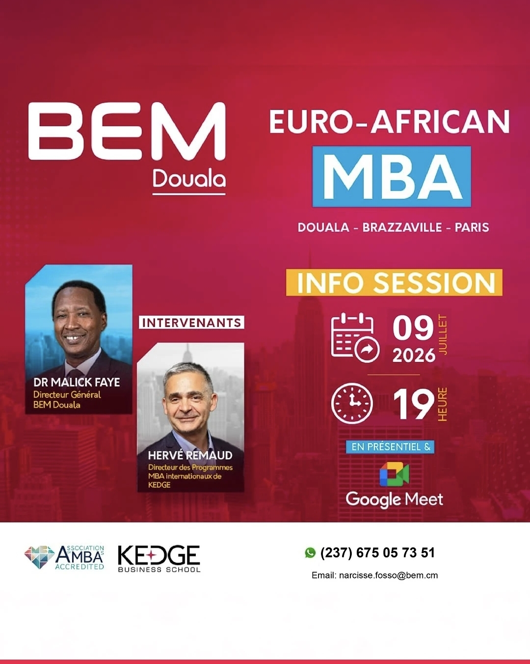 BEM Douala Euro-African MBA - Info Session