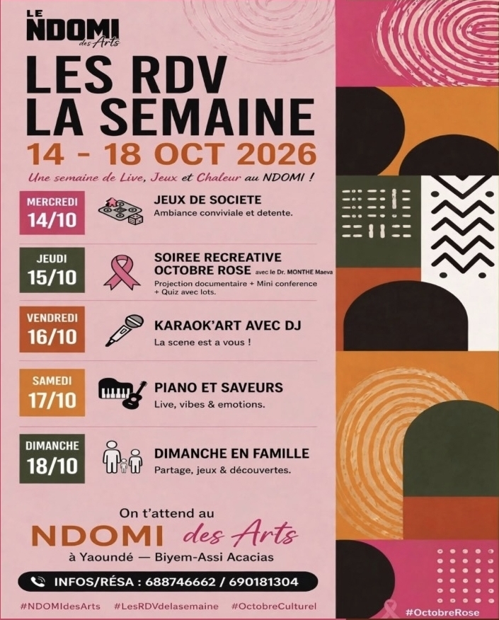 Les RDV de la semaine – NDOMI des Arts