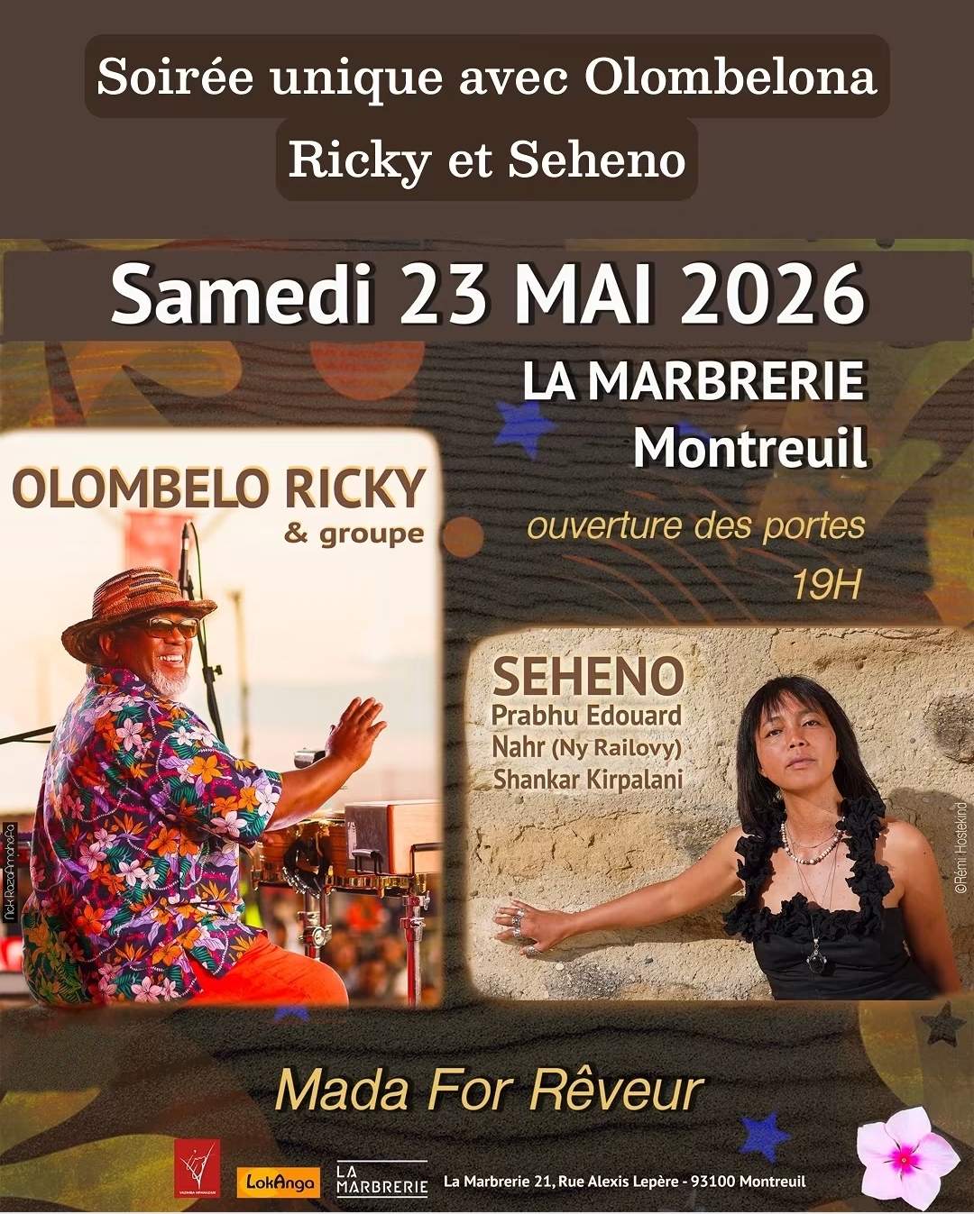 Soirée unique avec Olombelona Ricky et Seheno