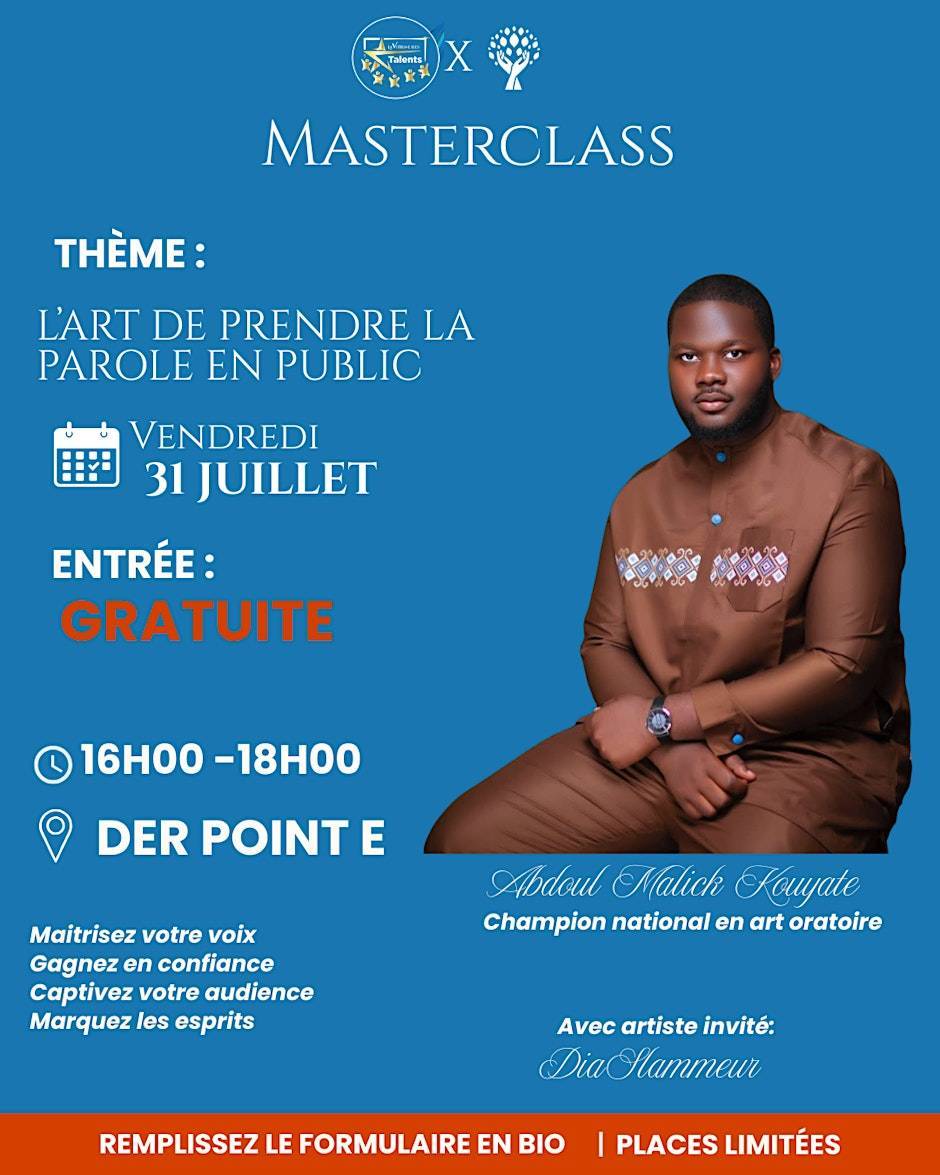 Masterclass: l’Art de prendre la Parole en Public