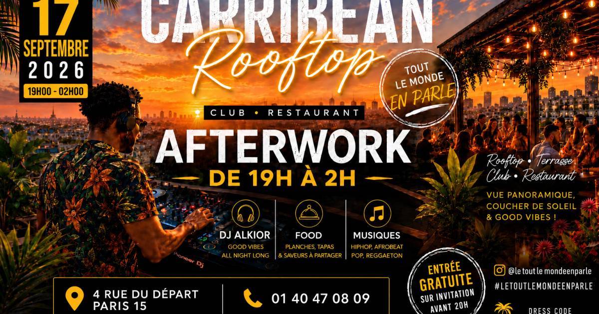 Afterwork rooftop Old School et Caribbean à Montparnasse